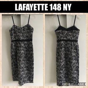 Lafayette 148 New York Black/White Print Dress Sz4